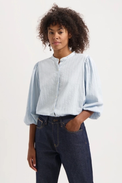 Kuyichi Damen vegan Bluse Emma Hs Hellblau